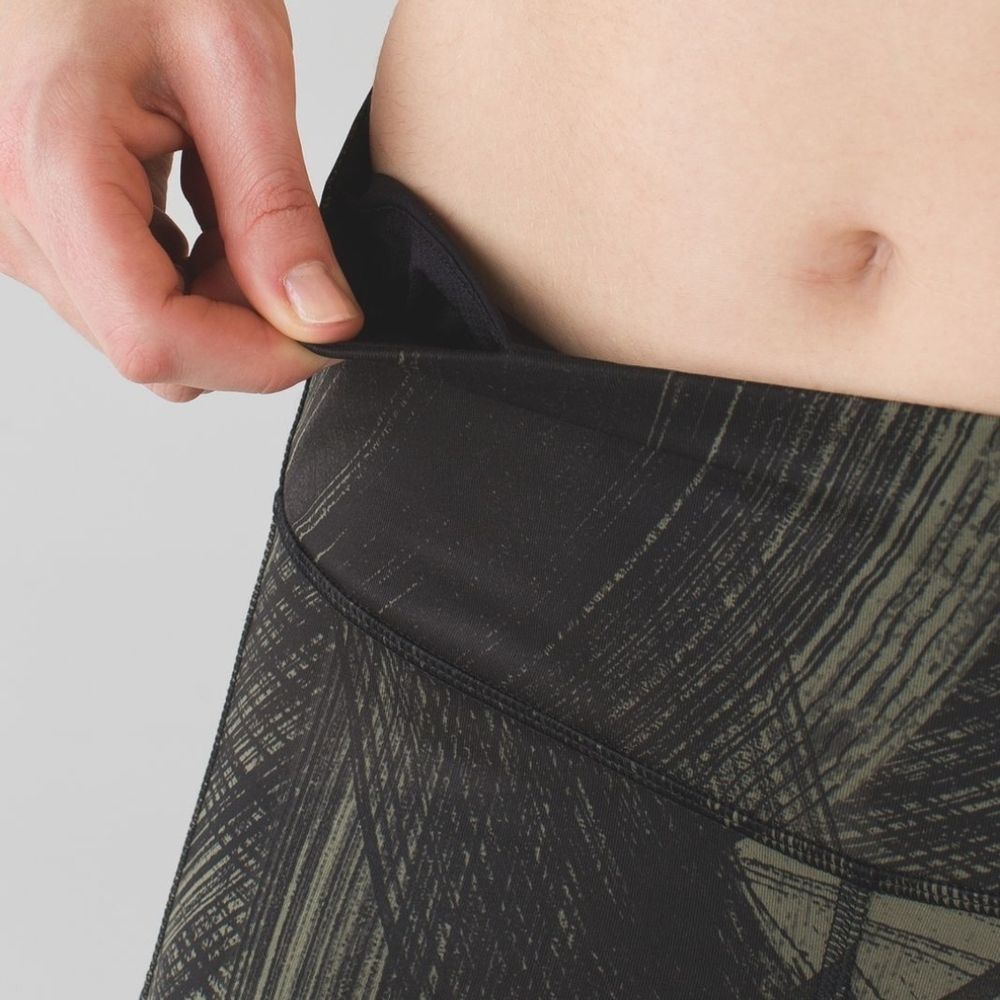 Lululemon Fresh Mesh Run Crop Leggings Sz4 Wind Chill Fatigue Green Blck Pockets - Picture 8 of 16